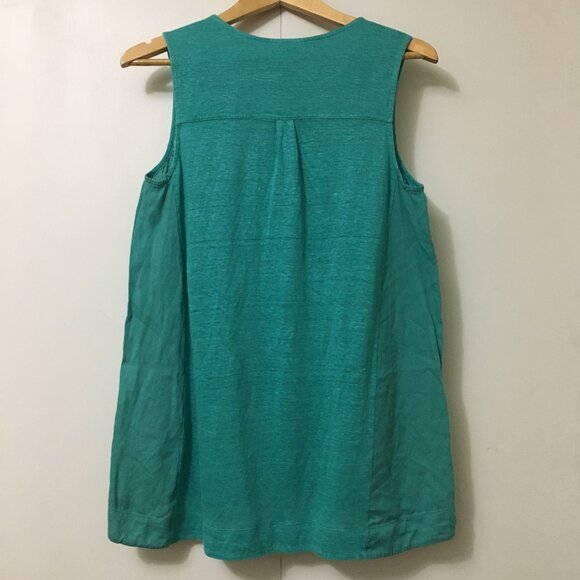 Love Linen 100% Linen Teal A-line Tank Top - Picture 2 of 15